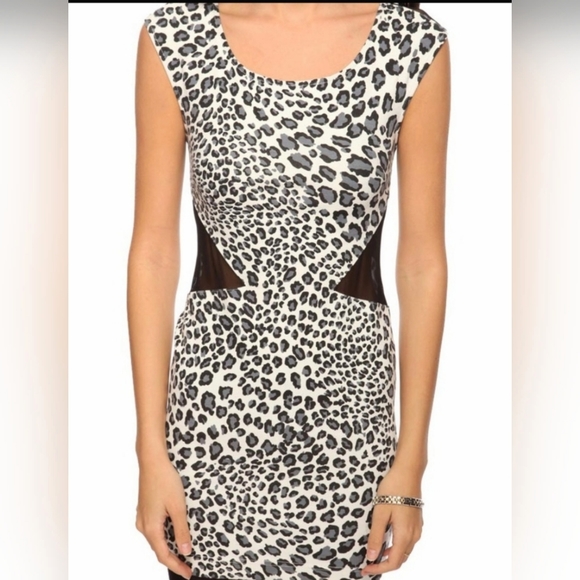 Forever 21 Bodycon Leopard Cheetah Mini Dress Size Small - Picture 2 of 10